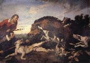 SNYDERS, Frans Wild Boar Hunt oil painting on canvas